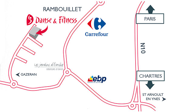 Plan d\'accès Salle de Sports Rambouillet